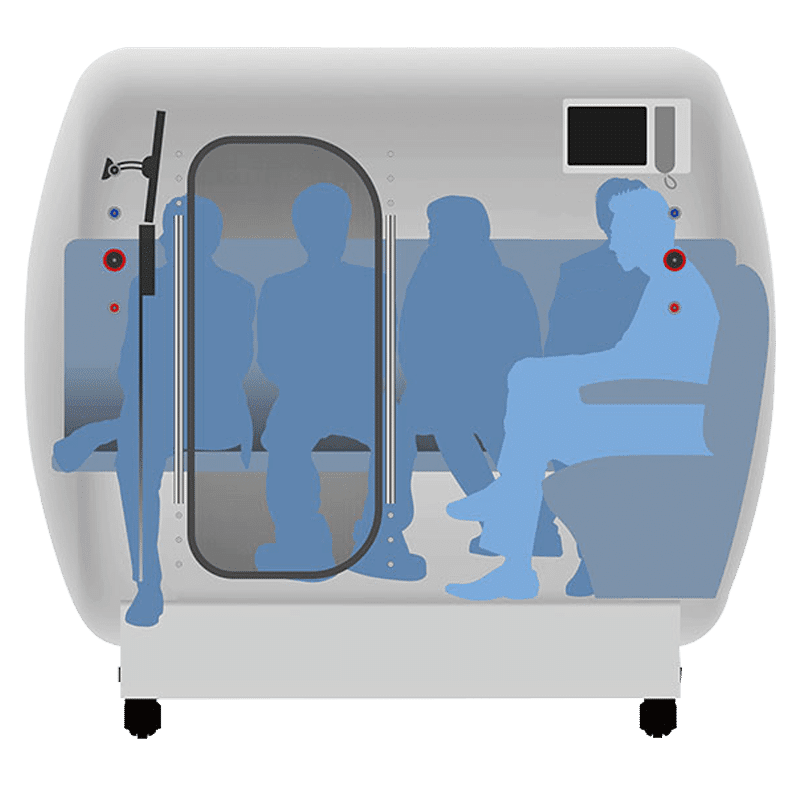 63-Inch Multiplace Hard Shell Hyperbaric Oxygen Chamber – 1.6 ATA