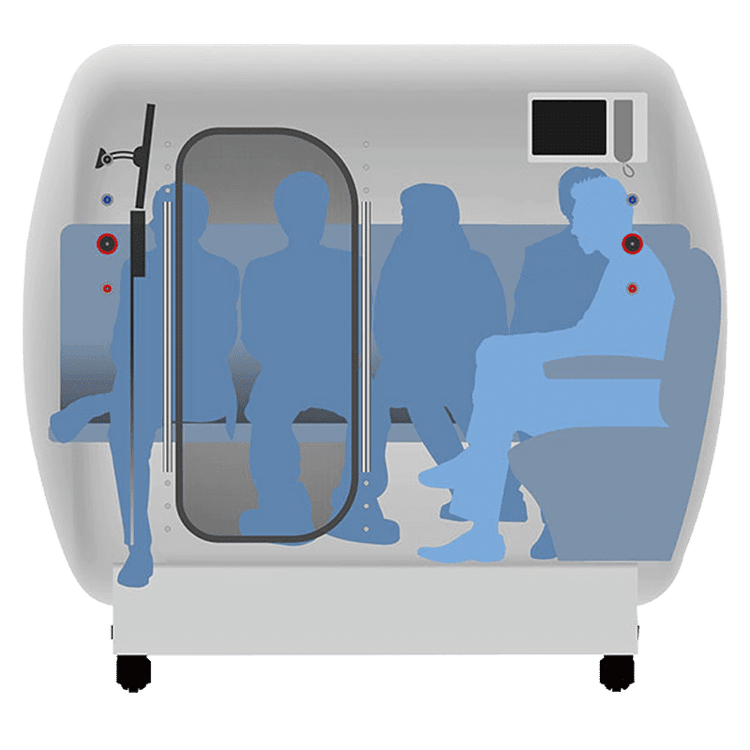 64D Hyperbaric Oxygen Chamber – 64″ x 79″ Multiplace Hard Shell – 2.0 ATA