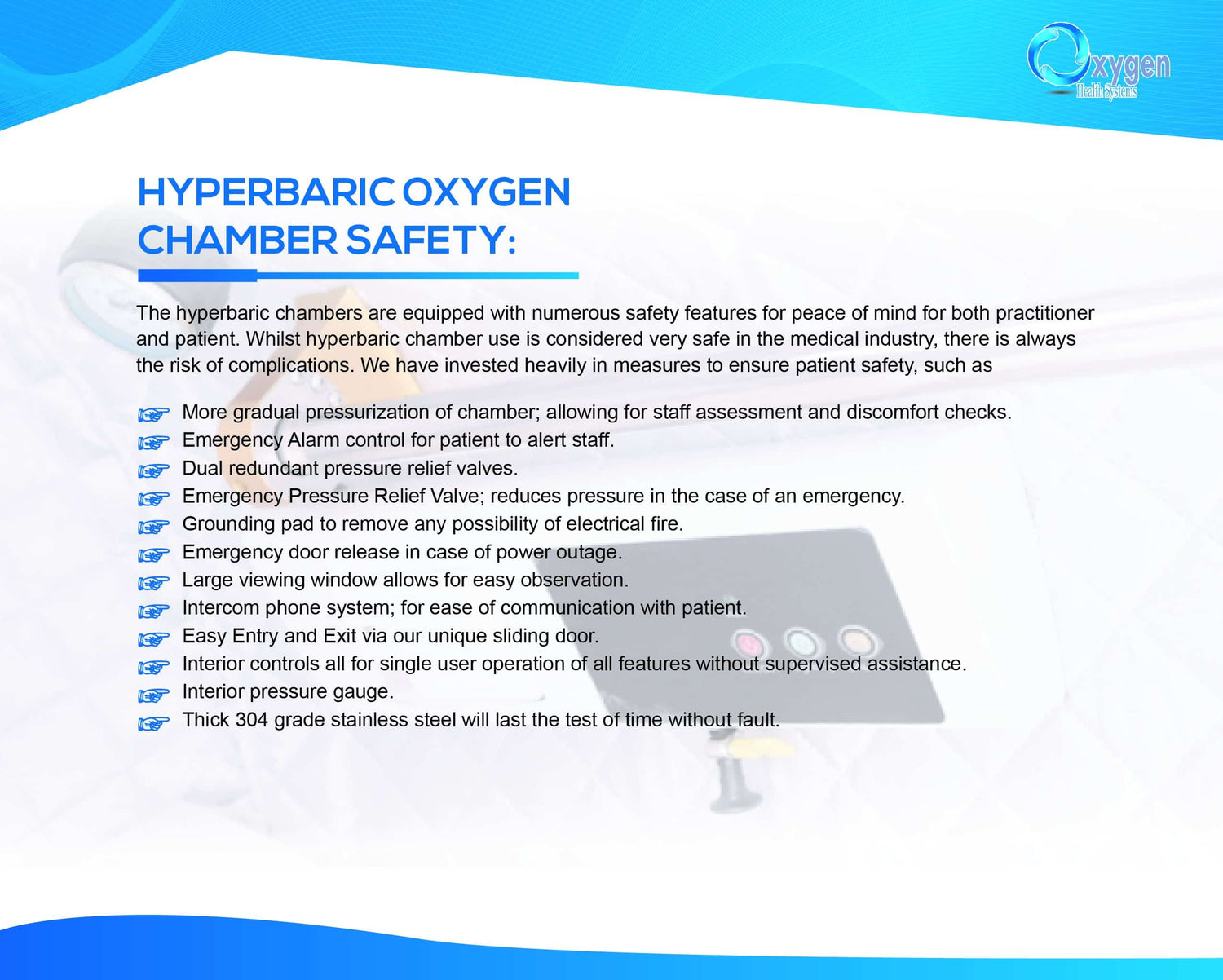 36-Inch Hard Shell Hyperbaric Oxygen Chamber 1.6 ATA